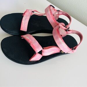 Teva Pink and Black Adjustable Sandals size 10